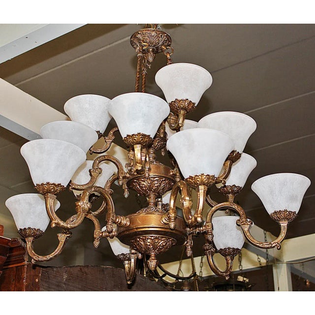 1980s 1980s Gilt Metal Neoclassical Chandelier For Sale - Image 5 of 7