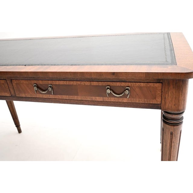 Antique Georgian Leather Top Writing Table, 1950s For Sale - Image 9 of 11