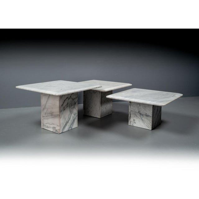 Carrara Marble Nesting Coffee Tables, Italy, 1960s, Set of 3 For Sale - Image 18 of 18