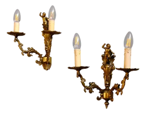 Her and Him Sconces with Two Arms, Set of 2
