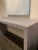 Arden Home Gray Fabric Wrapped Console Table For Sale - Image 4 of 5