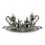 Early 20th Century European Silver-Plated Five-Piece Tea & Coffee Service on Ornate Serving Tray For Sale