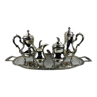 Early 20th Century French Silver Plate Five-Piece Tea and Coffee Set For Sale