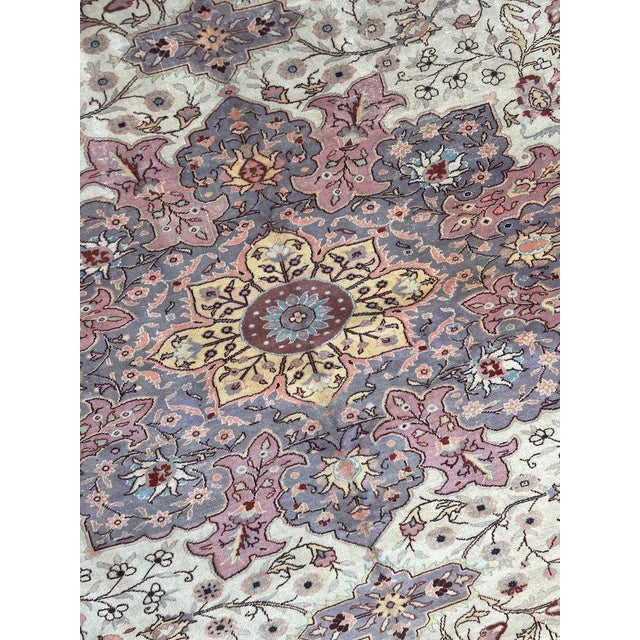 Textile Vintage Turkish Vine Design Elongated with European Size in Pastels Rug 8.10 x 13 For Sale - Image 7 of 9