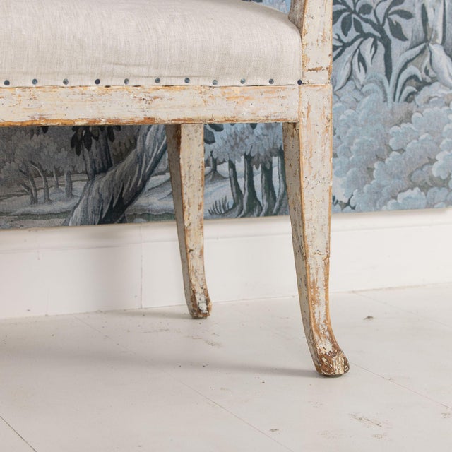 19th C. Swedish Gustavian Lindome Painted Window Bench For Sale - Image 10 of 11