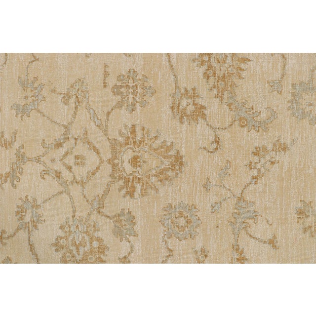 Rug & Kilim 2010s Rug & Kilim’s Oushak Style Rug in Cream With Gold and Blue Floral Patterns For Sale - Image 4 of 9