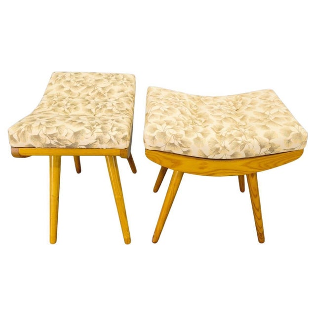 Mid-Century Modern Maple Ottomans, Czechoslovakia, 1960s, Set of 2 For Sale - Image 13 of 13