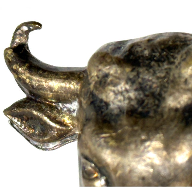Metal Antique Silver Plate Bovine Skewer: French Figural Food Ornament For Sale - Image 7 of 10