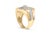 Contemporary 10K Yellow Gold 1 1/2 Cttw Diamond Cluster and Halo Signet Mens Ring (K-L Color, I1-I2 Clarity) - Size 11 For Sale - Image 3 of 6