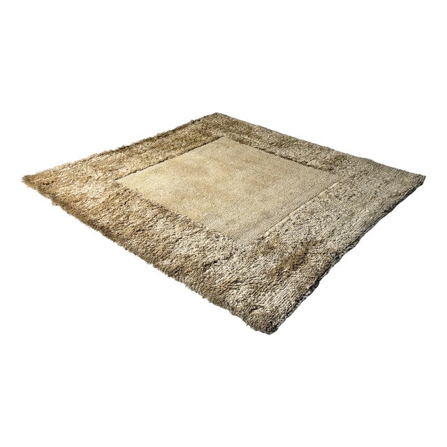 Italian Modern Short and Medium-Pile Rug in Beige, 1970s For Sale