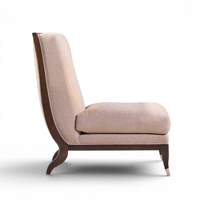 William Switzer Chaise Apollon Collection Armless Slipper Chairs - Pair For Sale - Image 11 of 13