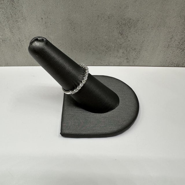 Contemporary Diamond Half Eternity Ring in 14kt White Gold - 0.50ctw Gh Si Round Diamonds, Size 6.5 For Sale - Image 3 of 5