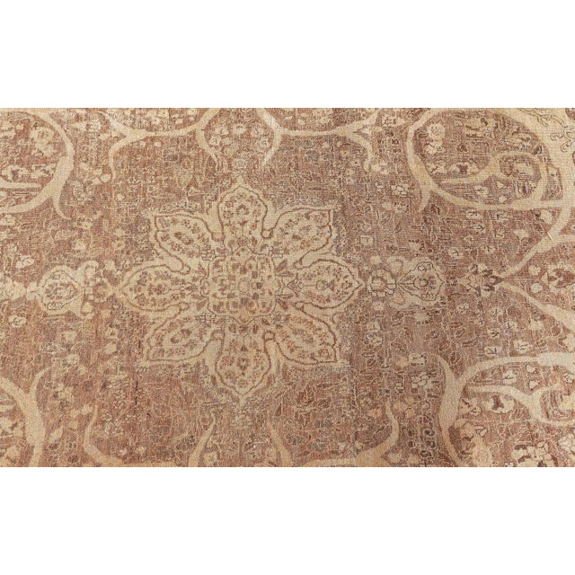 Late 19th Century Authentic 19th Century Persian Tabriz Handmade Wool Rug For Sale - Image 5 of 8