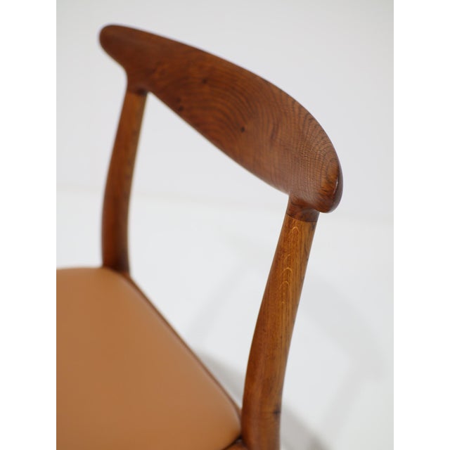 W1 Chair in Oak and Leather by Hans J. Wegner for C.M. Madsen, 1950s For Sale - Image 10 of 13