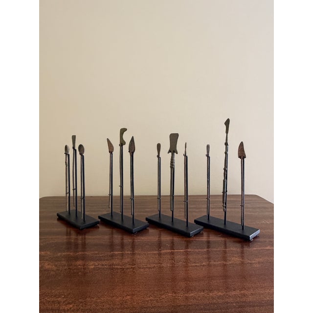 Collection of Twelve Ancient Roman Bronze Medical Instruments on Custom Museum Mounts For Sale In South Bend - Image 6 of 12