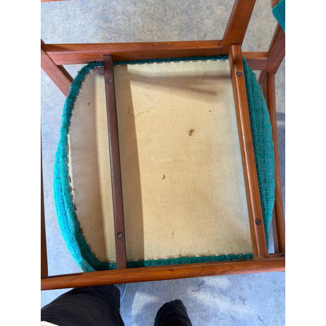 Teak Dining Chairs in Style of Erik Buch Organic Upholstered Seating Set of 5 Denmark 1960s For Sale - Image 9 of 10