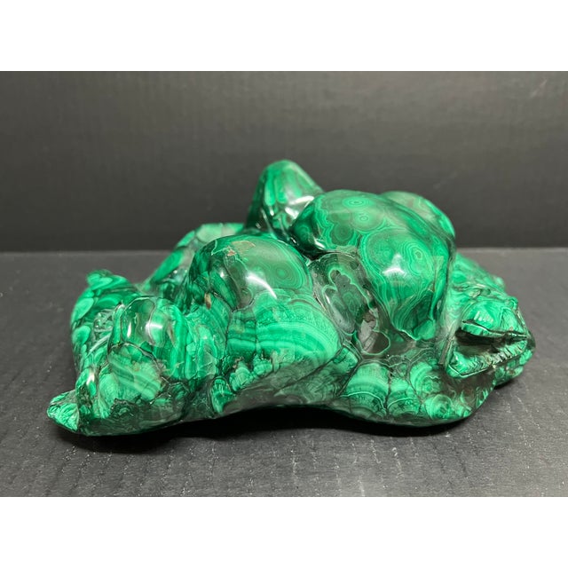 Carved Solid Malachite Stone Animal Sculpture For Sale In New York - Image 6 of 11
