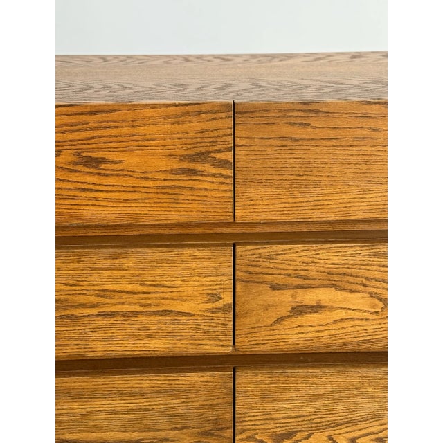 1990s Post Modern Oak - Nine Drawer Dresser For Sale - Image 12 of 13