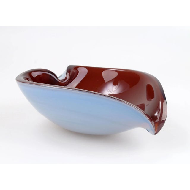 1980s Hand Blown Blue and Purple Murano Bowl For Sale - Image 9 of 9