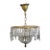 Antique French Brass & Cut Crystal 3-Light Chandelier C1920 For Sale