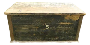 Antique 1860-1880 Country Yellow Pine Sailor's Chest With Original Paint