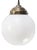 White Opaline Glass and Brass Globe Pendant Light For Sale