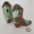 Ceramic Pair of 1950s Miniture Mid-Century Modern Cowboy Boots by Frankoma For Sale - Image 7 of 9