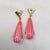 Vintage 1970s Signed Crown Trifari Red Striped Glass Drops Pierced Earrings - 2 Pieces For Sale In Philadelphia - Image 6 of 7