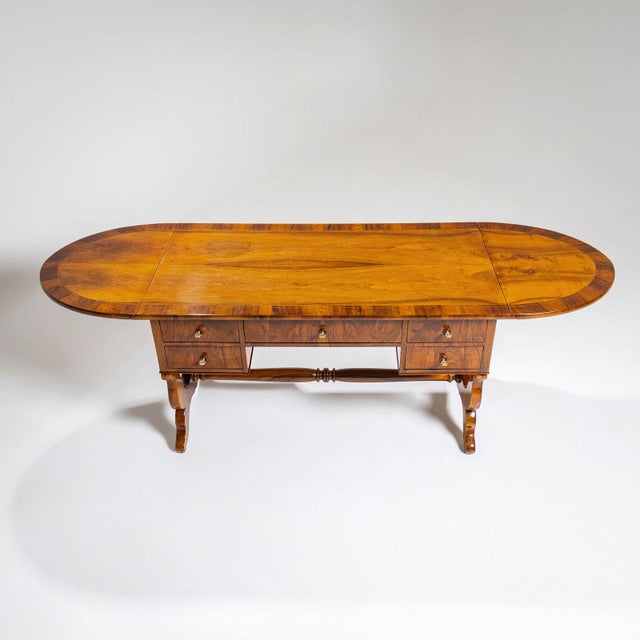 Brown Biedermeier Writing Table, 1830 For Sale - Image 8 of 15