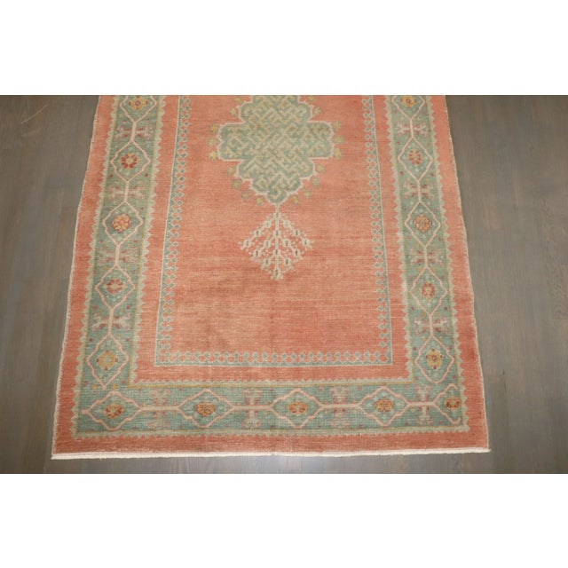 Peach Antique Turkish Borlou Oushak Rug, 3'11'' X 6'3'' For Sale - Image 8 of 8