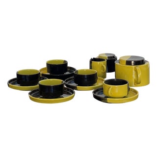 Italian Ceramic Tea or Coffee Set from SIC Ceramiche Artistiche, 1960s-1970s, Set of 13 For Sale