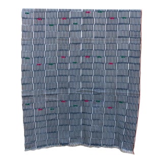 Vintage Baoule African "Bouake Sky" Ikat Throw For Sale