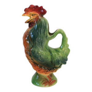 Vintage Saint Clement French Majolica Gallic Rooster Pitcher