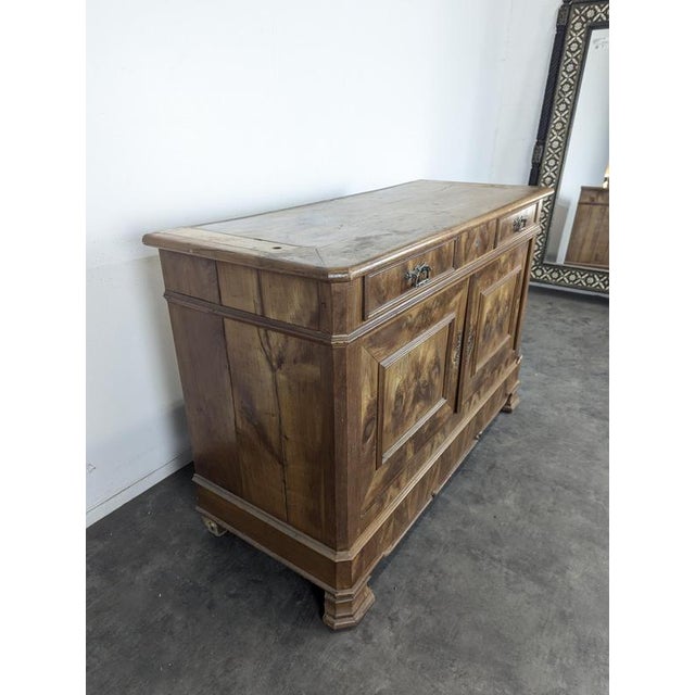 Metal Louis Philippe Sideboard in Walnut and Walnut Burl For Sale - Image 7 of 12