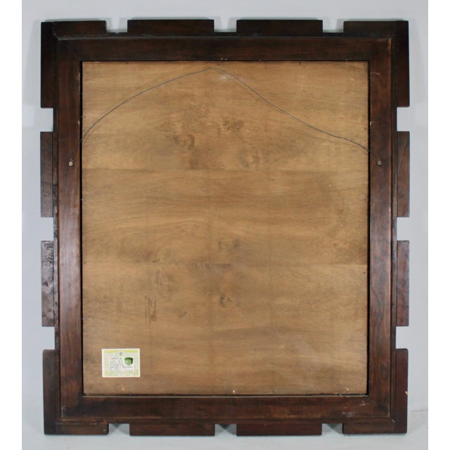 Mid 20th Century Mid-Century Arte-Mex Malachite Stone Resin and Wood Mirror For Sale - Image 5 of 6