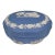 Vintage Wedgwood Blue Jasperware Trinket Box, Ulysses Chariot Scene For Sale