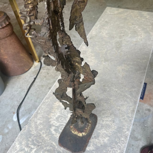 Gray Large Vintage Standing Brutalist Style Sculpture For Sale - Image 8 of 8
