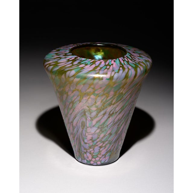 Gray Austro-Bohemian Jugendstil Iridescent Art Glass Vase, 1890s For Sale - Image 8 of 14