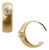 Meme Gold Diamond Huggie Earrings, 1/2" Round, A Pair For Sale