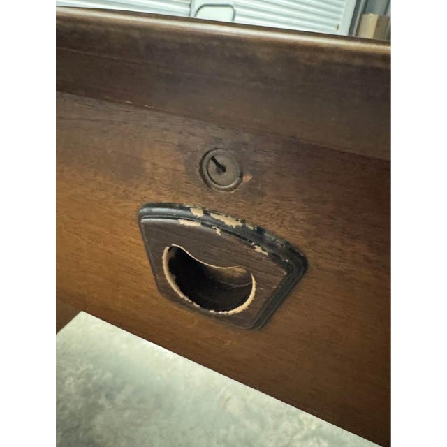 Mid 20th Century Midcentury Bassett Artisan Walnut Writing Desk For Sale - Image 5 of 8