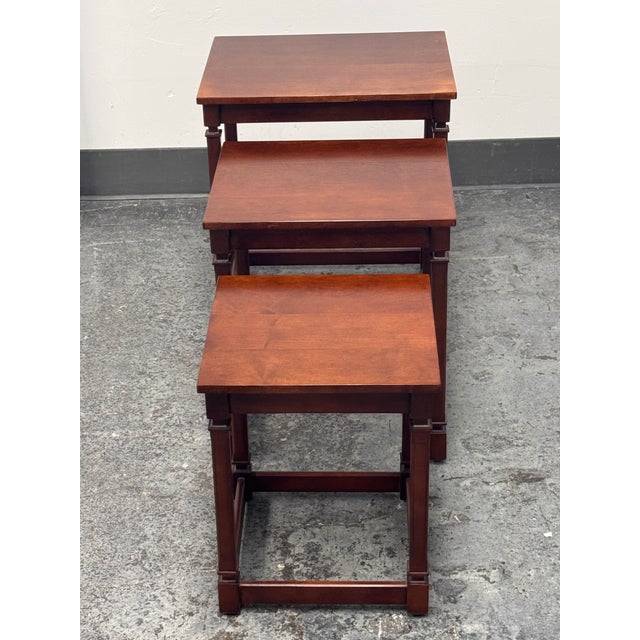 Traditional Wood Nesting Tables, Set of Three For Sale - Image 12 of 12