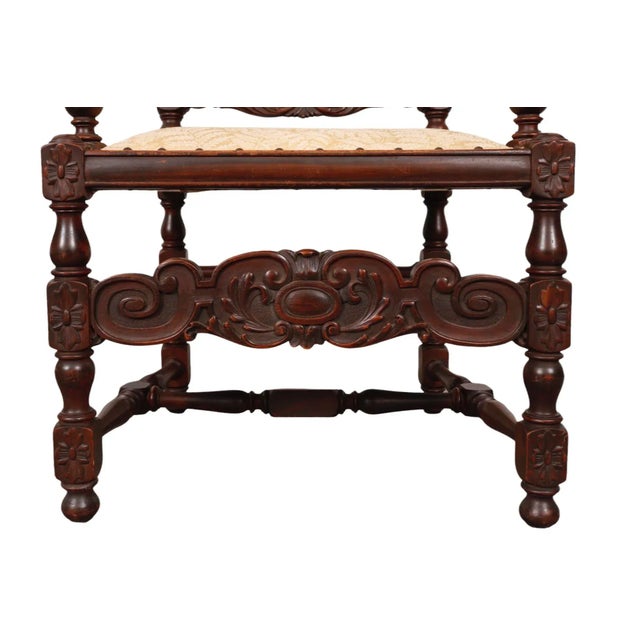 Jacobean Cane Back Armchairs - a Pair For Sale - Image 9 of 11