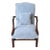 Vintage Light Blue Designer Fabric Martha Wahington Chippendale Chair With Pillow For Sale