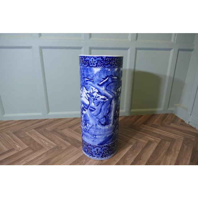 Large Willow Pattern Floor Vase, 1960 For Sale - Image 4 of 11
