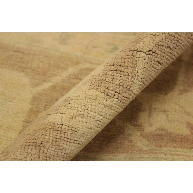 Contemporary 1990s Boho Chic Sun-Faded Ivory/Lt. Brown Hand-Knotted Rug - 11'10 X 14'5 For Sale - Image 3 of 8