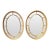 Pair of Vintage Large Oval Wall Mirrors For Sale