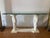 Serge Roche Double Palm Blanc Console Table with Thick Beveled Glass Top. Beautiful hand carved Palm Details and original...