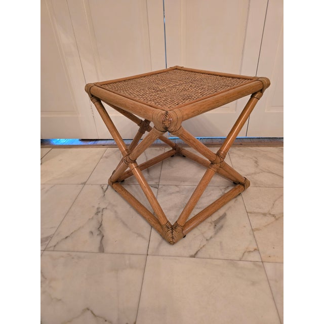 A good vintage 1970's Hollywood Regency glamour X design drink or side table. All hand made construction tightly crafted...