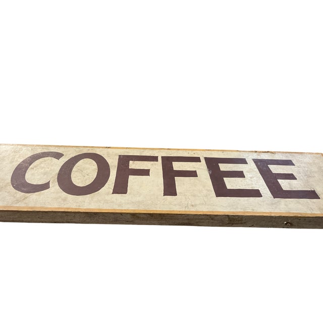 Shabby Chic Vintage Hand-Painted Double-Sided "Gourmet Coffee" Sign For Sale - Image 3 of 6
