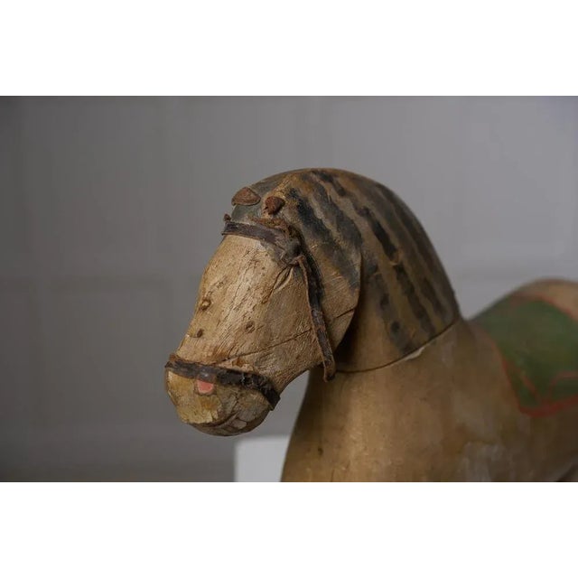 Brown Antique Wooden Animal Horse Sculpture For Sale - Image 8 of 9
